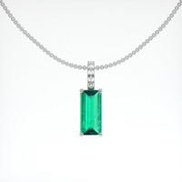 1.03 Ct. Emerald Pendant, Platinum 950 1