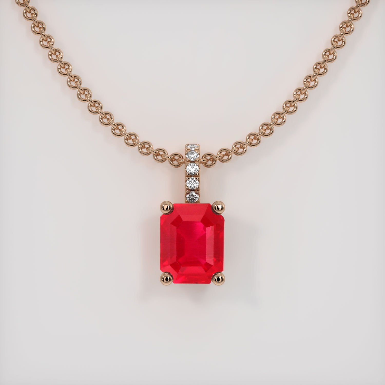 Ruby 吊坠 1.14 Ct. 14K 玫瑰金 黄金 | The Natural Ruby Company