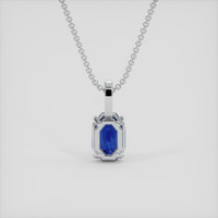 1.36 Ct. Blue Sapphire Pendant, Silver 4