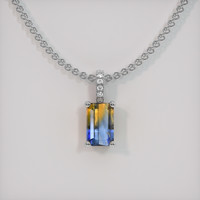 0.82 Ct. Bi Color Sapphire Pendant, 14K White Gold 1