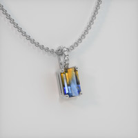 0.82 Ct. Bi Color Sapphire Pendant, 14K White Gold 2