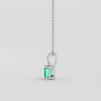 0.86 Ct. Emerald Pendant, 18K White Gold 3