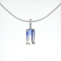 1.40 Ct. Sapphire Pendant, 18K White Gold 1