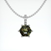 1.58 Ct. Color Change Sapphire Pendant, 18K White Gold 1