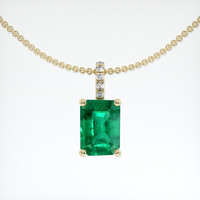 1.13 Ct. Emerald Pendant, 18K Yellow Gold 1