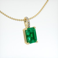 1.13 Ct. Emerald Pendant, 18K Yellow Gold 2