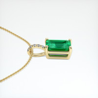 1.13 Ct. Emerald Pendant, 18K Yellow Gold 3