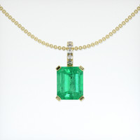 1.30 Ct. Emerald Pendant, 18K Yellow Gold 1