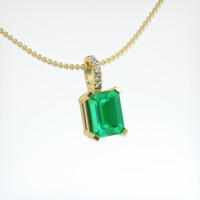 1.30 Ct. Emerald Pendant, 18K Yellow Gold 2