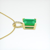 1.30 Ct. Emerald Pendant, 18K Yellow Gold 3