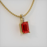 0.66 Ct. Gemstone Pendant, 18K Yellow Gold 2