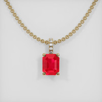 1.14 Ct. Ruby Pendant, 18K Yellow Gold 1