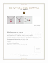 Ruby Pendant 1.19 Ct., 14K White Gold Appraisal