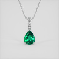 1.36 Ct. Emerald Pendant, 18K White Gold 1