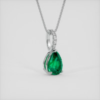 1.36 Ct. Emerald Pendant, 18K White Gold 2