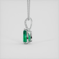 1.36 Ct. Emerald Pendant, 18K White Gold 3
