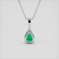 1.36 Ct. Emerald Pendant, 18K White Gold 4