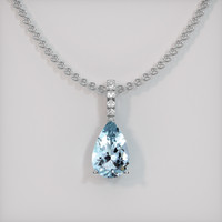 1.49 Ct. Gemstone Pendant, 18K White Gold 1