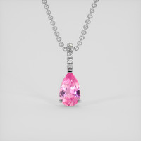 1.38 Ct. Pink Sapphire Pendant, 18K White Gold 1