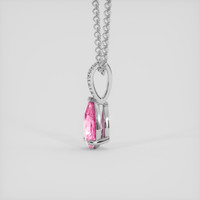 1.38 Ct. Pink Sapphire Pendant, 18K White Gold 3