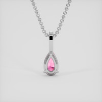 1.38 Ct. Pink Sapphire Pendant, 18K White Gold 4