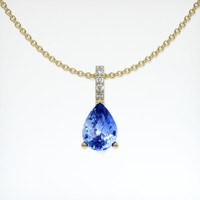 0.86 Ct. Blue Sapphire Pendant, 14K Yellow Gold 1