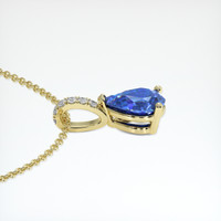 0.86 Ct. Blue Sapphire Pendant, 14K Yellow Gold 3