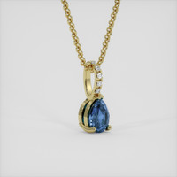 1.12 Ct. Blue Sapphire Pendant, 14K Yellow Gold 2