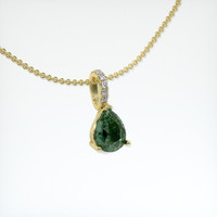 1.23 Ct. Greenish Blue Sapphire Pendant, 14K Yellow Gold 2