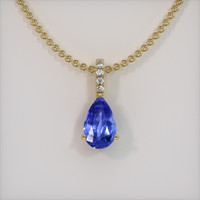 1.66 Ct. Blue Sapphire Pendant, 18K Yellow Gold 1