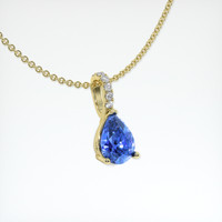0.86 Ct. Blue Sapphire Pendant, 18K Yellow Gold 2