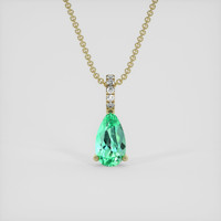 0.78 Ct. Emerald Pendant, 18K Yellow Gold 1