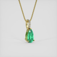 0.78 Ct. Emerald Pendant, 18K Yellow Gold 2