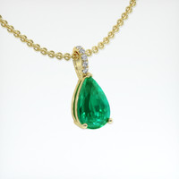 3.02 Ct. Emerald Pendant, 18K Yellow Gold 2