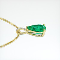 3.02 Ct. Emerald Pendant, 18K Yellow Gold 3
