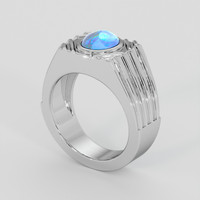 3.05 Ct. Blue Sapphire Ring, Silver 2