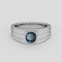 1.28 Ct. Greenish Blue Cobalt Spinel Ring, 18K White Gold 1