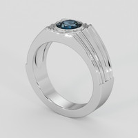 1.28 Ct. Greenish Blue Cobalt Spinel Ring, 18K White Gold 2