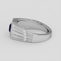 0.84 Ct. Blue Sapphire Ring, 18K White Gold 4