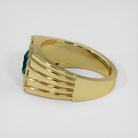 3.02 Ct. Greenish Blue Sapphire Ring, 10K Yellow Gold 4