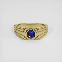 0.63 Ct. Blue Sapphire Ring, 14K Yellow Gold 1