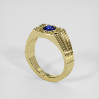 0.63 Ct. Blue Sapphire Ring, 14K Yellow Gold 2
