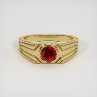 0.89 Ct. Ruby Ring, 18K Yellow Gold 1