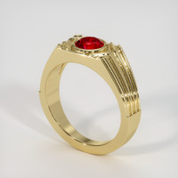 0.89 Ct. Ruby Ring, 18K Yellow Gold 2