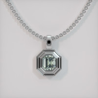0.53 Ct. Green Sapphire Pendant, Platinum 950 1