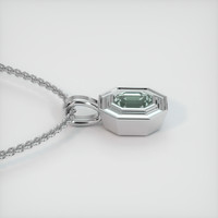 0.53 Ct. Green Sapphire Pendant, Platinum 950 3