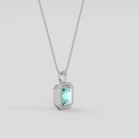1.00 Ct. Bluish Green Beryl Pendant, Silver 2