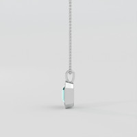 1.00 Ct. Bluish Green Beryl Pendant, Silver 3