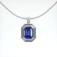 1.21 Ct. Blue Sapphire Pendant, 14K White Gold 1