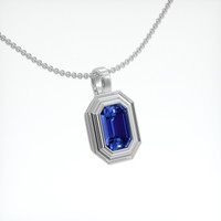 1.21 Ct. Blue Sapphire Pendant, 14K White Gold 2
